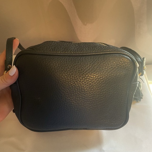 GiGi New York Leather Navy Blue Small Crossbody Bag Purse Handbag With Tassel - Picture 4 of 15